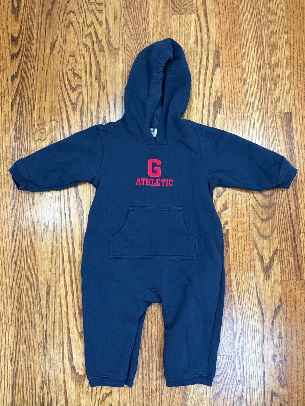 Baby GAP "G Athletic" Hoodie Sweatshirt Onesie with Kangaroo Pocket (12-18M)